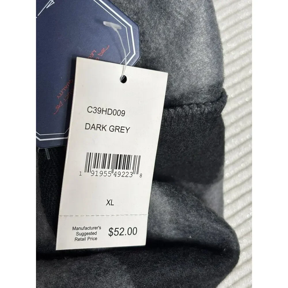 Company Eighty One Hoodie Mens XL Gray Buffalo Plaid Fleece Pullover C39HD009